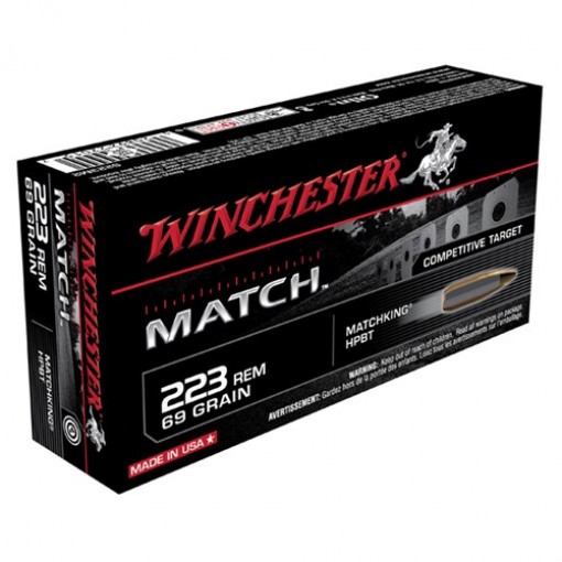Winchester Ammo 223 69gr BTHP Match 20/bx