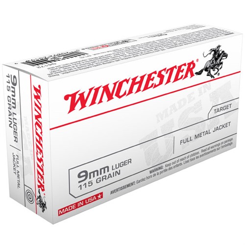 Winchester USA 9mm 115gr FMJ 50/bx