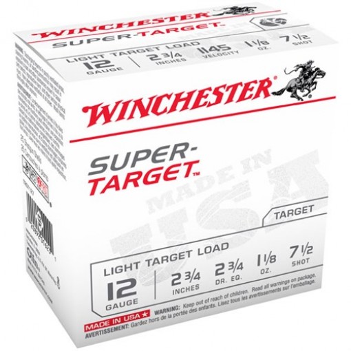 WINCHESTER SUPER TARGET 12GAUGE 2.75' 1 1/8 OZ. #7.5 25/BX (25 RO