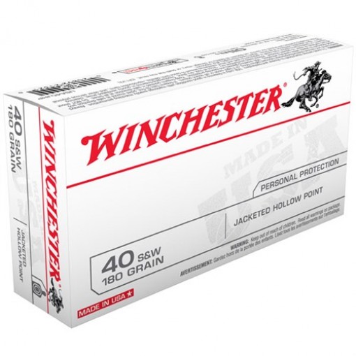 Winchester USA 40 S&W 180gr JHP 50/bx