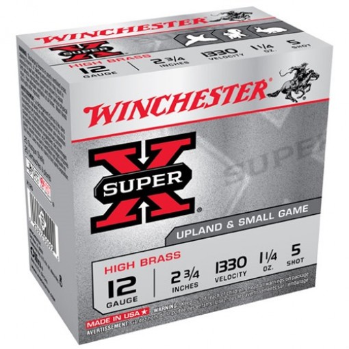 Winchester Super X High Brass 12ga 2.75'' 1 1/4 oz. #5 25/bx