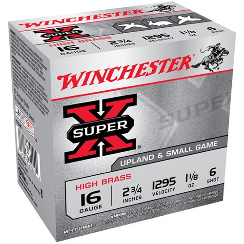 Winchester Super X High Brass 16ga 2.75'' 1 1/8oz #6 25/bx