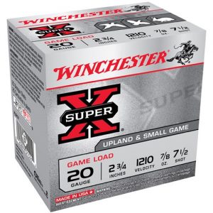 Winchester Super X Game Load 20ga 2.75'' 7/8oz #7.5 25/bx