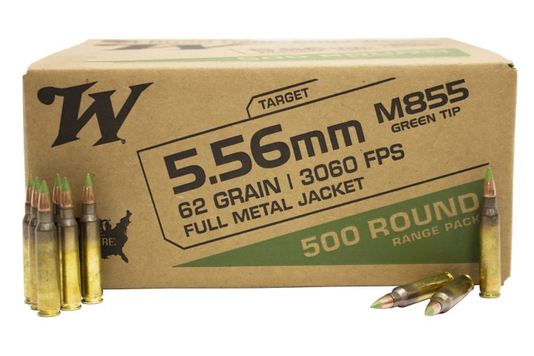 Winchester 556 Mm M855 62 Gr Fmj Green Tip Lake City 500 Round Range Pack Lohman Arms